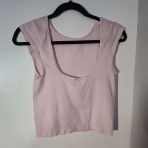 Eye Candy Pink Sleeveless Fitted Crop Tank Top